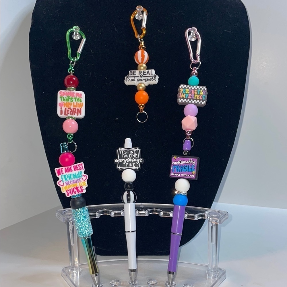 Beaded Pen and Keychain Set